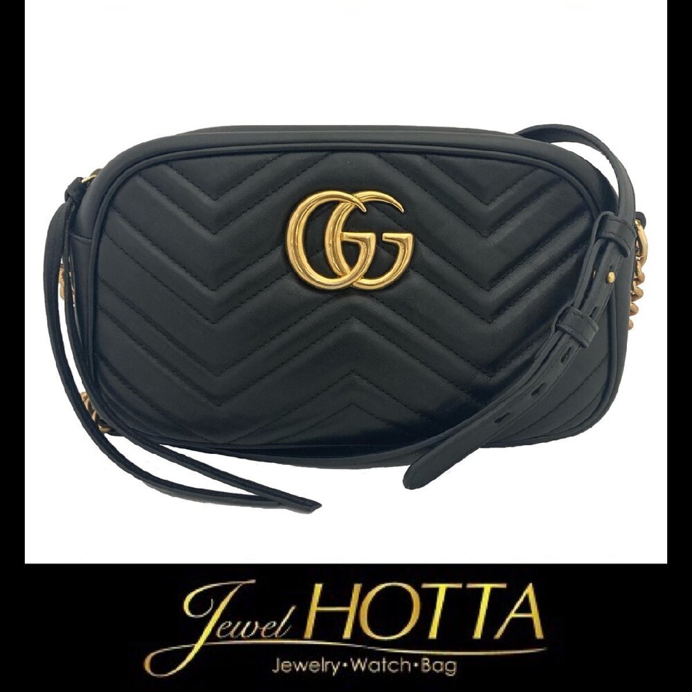 GUCCI GG Marmont Camera Bag Shoulder Black Chain